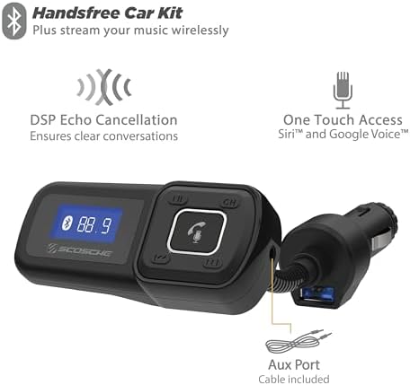 Scosche BTFM BTFREQ Universal Bluetooth Handsfree Car Kit with FM Transmitter for Vehicles
