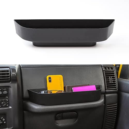 JeCar TJ GrabTray Passenger Storage Tray Organizer Grab Handle Accessory Box for 1997-2006 Jeep Wrangler TJ 2-door/4-door, Interior Accessories, Black
