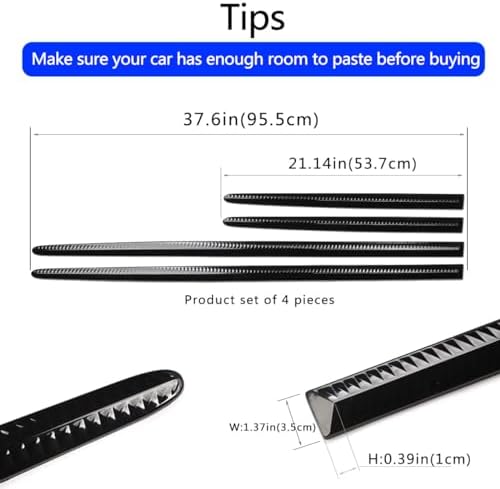 XmuxHai 4PCS Dent Prevent Car Door Protector,Door Molding Trim Kit Strips,Universal Door Protector Automotive Molding Trim,Prevents Dents Scratches,Bright (Black)