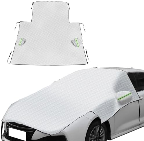 Heavy Duty Snow Car Cover 7-Layer Thickened Enlarge Windproof Waterproof Windshield Cover for Ice and Snow All-Season Versatility Universal Fit SUV/Truck/Sedan (96" x 87")
