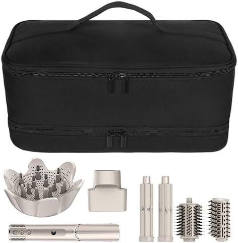Travel Carrying Case for Shark Flexstyle Air Styling & Drying System,Double-Layer Hair Accessories Tools Storage Bag for Dyson Airwrap Styler Organizer,Black