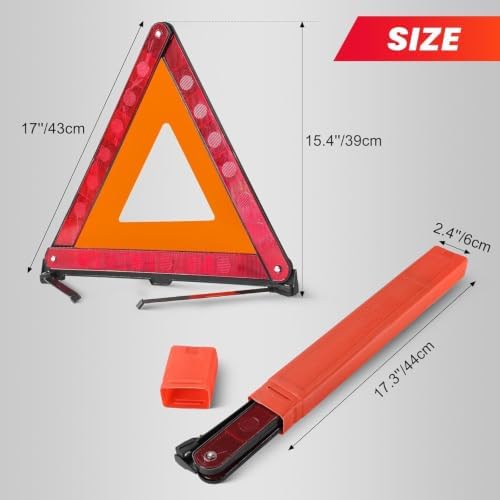 Warning Triangle for 2017-2024Audi A4 A5 Q3, Emergency Reflective Triangles Roadside Hazard Safety Triangle Reflector Box Stand