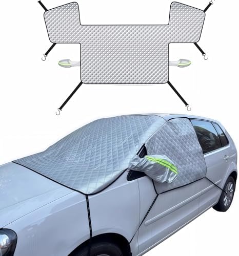 Thickened Full Windshield + Side Window Coverage ，Winter Car Windshield Snow Ice Cover Waterproof,Windshield Sun Shade Cover All Season Universal Protection for Cars, SUVs, Trucks,Minivans.