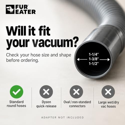 FUR-EEL PRO 2.0 Pet Hair Vacuum Attachment, Rubber Pet Hair Remover