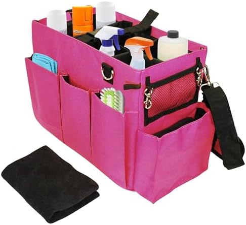 Car Trunk Organizer - Large Capacity Storage Bag with Adjustable Straps | Collapsible Auto Organizer for SUV Sedan Backseat | Durable Easy Clean Pink