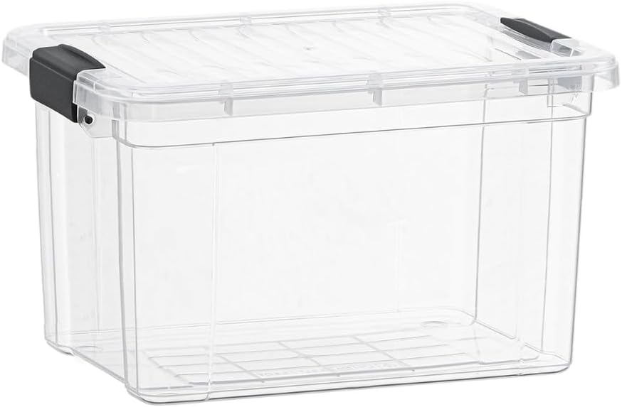 Superio Clear Storage Boxes with Lids, 3.4 Quart Plastic Container Bins for Organizing, Stackable Crates, BPA Free, Non Toxic, Odor Free, Organizers for Home, Office, School, and Dorm