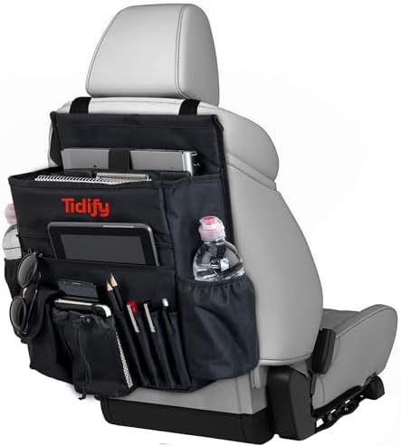 Tidify Back Seat Car Organizer with Dedicated Tablet and Laptop Storage Stabilizing Side Straps Soft Adjustable Shoulder Strap and Hardened Buckles Your Office Away from Office