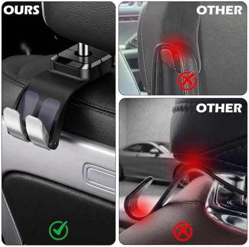 2PCS Purse Hook for Car Seats Headrest,Universal,Keep Car Tidy,Black