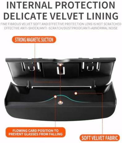 Sunglasses Holder for Car, Universal Car Visor Glasses Storage Case, Auto Eyeglasses Organizer Protective Box with Hidden Magnetic Closure, Vehicle Visor Accessories