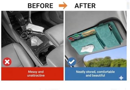 Multifunctional Car Visor Organizer (Suede leather - Blue)
