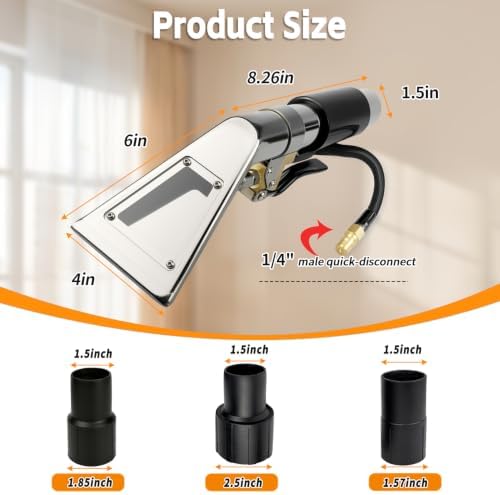 Shop Vac Extractor Hose Kit with Stainless Extractor Wand for Upholstery