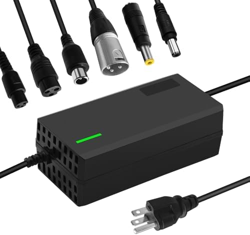 58.8V 3A Charger with 6-in-1 Plug for 52V Lithium Battery Such as Car Truck Lawn Mower Boat Marine Batteries (58.8V3A-(6-in-1 Plug))
