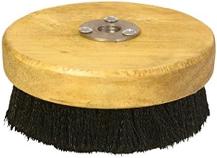 HI-TECH 5” Wood Block Brush – Carpet & Upholstery Shampoo Tool for Rotary Buffers & Polishers – Medium Soft Bristles – Auto Detailing, Home, Office Cleaning