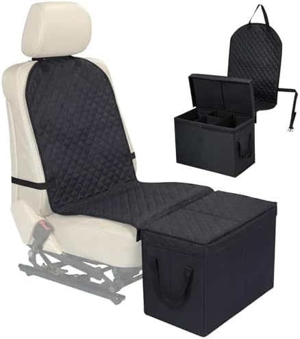 Back Seat Extender for Dogs, Dog Car Seat Cover with Storage Organizer, Waterproof Scratch Proof Cover for Cars Trucks and Suvs Front or Back(Small 27.5"x19"x22")