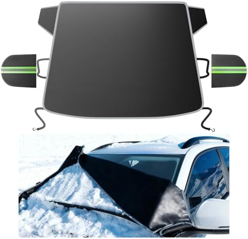 Purehorizon Snow Cover for car Windshield,[Heavy Winter Protection] Anti Snow, Ice, Frost and Water, [Military-Grade Protection] Universal Fit for All Cars, SUVs,-M