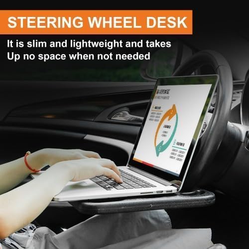 Automobile Steering Wheel Desk for Ram 2500/3500 Crew Cab 2019-2024, Car Tray Portable Vehicle Laptop Holder Table Auto Mount Interior Accessories,Black
