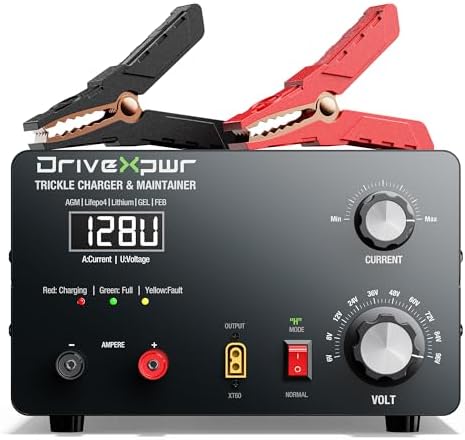Adjustable Battery Charger 6V 8V 12V 24V,15A Automatic Battery Maintainer,Battery Desulfator Maintainer for Lead-Acid LiFePO4 Lithium,Great Automotive Golf Cart Truck Motorcycle Lawn Mower(X15)