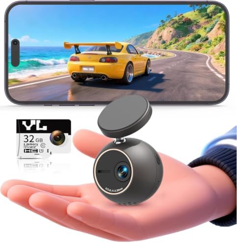 KAWA Dash Cam 2K, Mini Spherical with Voice Control & WiFi Car Camera