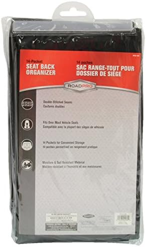 RoadPro RPSB-14BK Seat-Back Organizer Travel Essentials - Black