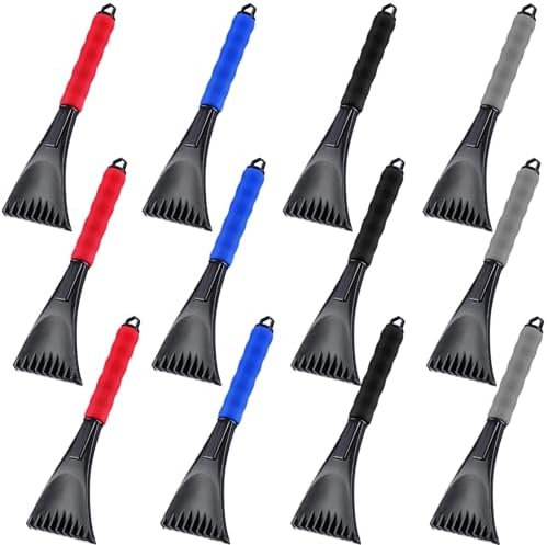 Frienda 4 Pack Ice Scraper for Car Windshield with Foam Handle Snow Tool