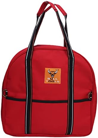 Jumper Cable Bag, 6 Pocket Organizer 15x15x4 In, EV Charging Cords, Red