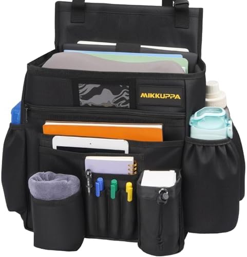 MIKKUPPA Car Front Seat Organizer - Upgraded Enlarged Passenger Seat Organizer with Dedicated Laptop Tablet Storage & Cup Holder, Suitable for Car File Organizer & Patrol Bag Law Enforcement