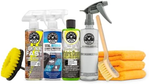 Chemical Guys CWS20316K9 Foaming Citrus Fabric Clean Carpet &amp; Upholstery Carpet Cleaning &amp; Interior Cleaning Kit (9 Piece Kit with Total Interior SPI22016 &amp; Lightning Fast Stain Extractor SPI_191_16)