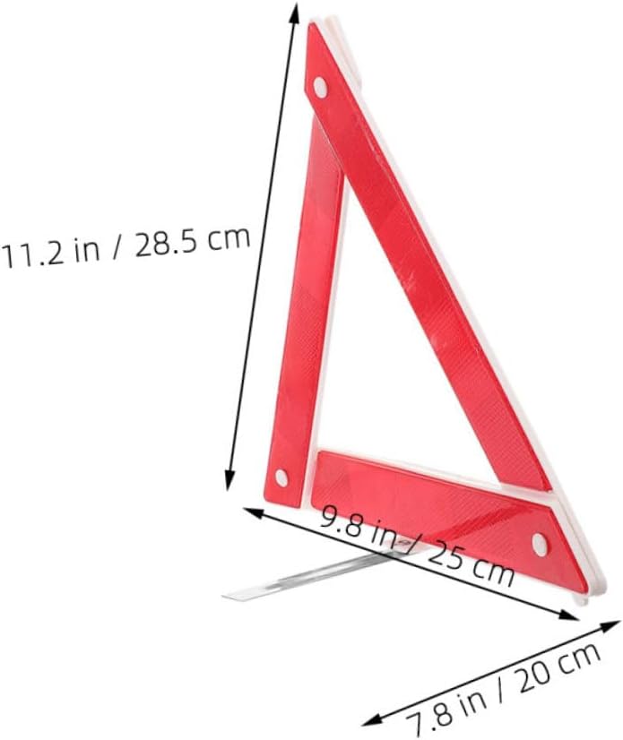 2 Pack Reflective Triangle Warning Signs for Vehicles, Foldable