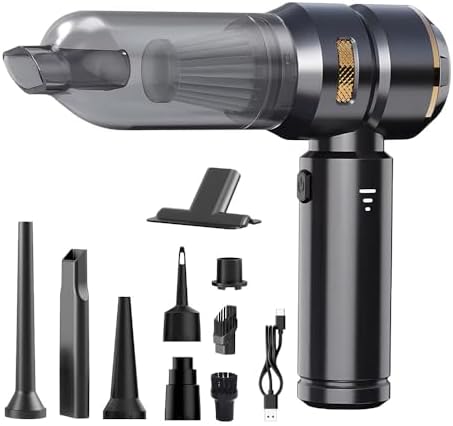 Handheld Cordless Vacuum,Car Vacuum Cleaner,4-in-1 22000PA High Power Portable Rechargeable Vacuum Cleaner with Brushless Motor, Small Handheld Vacuum & Air Blower & Pump-Black