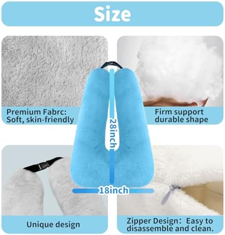 Travel Pillow,Car Pillow for Kids,Support Head and Neck on Road Trip-Grey | Car Sleeping Pillow with Adjustable Strap, Road Trip Essentials for Kids and Adults,Velvet Fabric Filled with High PP Cotton