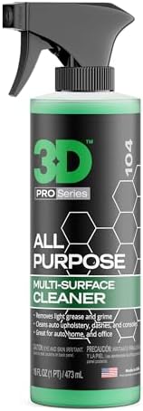 3D All Purpose Cleaner – High-Performance Interior & Exterior Car Cleaner for Vinyl, Leather, Plastic, Fabric, Carpet & More - 16 oz