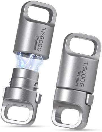 Titanium Quick Release Keychain, Strong Magnetic Keychain for Car Keys, 360 ° Rotatable, Safely Lock, Rust-Proof