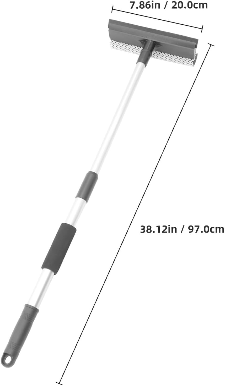Yardwe Telescopic Stainless Steel Dual-Sided Car Squeegee with Extendable Handle for Windshield and Window Screen Cleaning, Automotive Glass Washer for Efficient Exterior Care