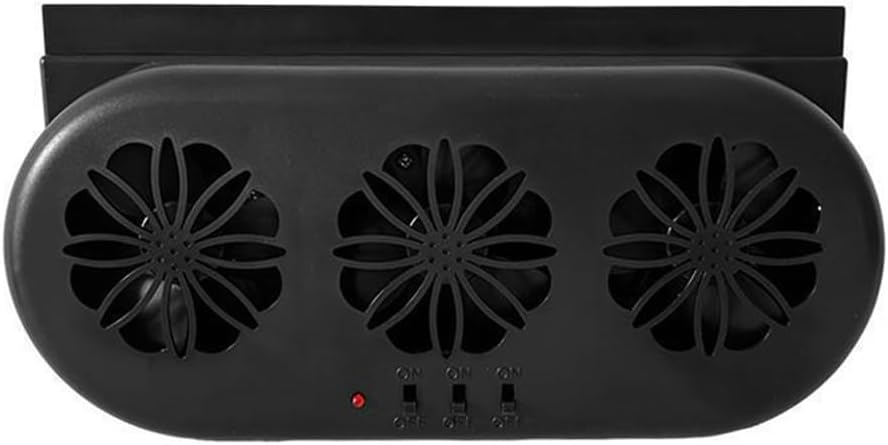 Shkalacar Car Solar Powered Window Exhaust Fan, Air Circulation Fan Ventilator Silent Air Vent Cooler Air Vent Radiator Fans for Backseat or Frontseat,Vehicle Ventilation Fan Independent Switch