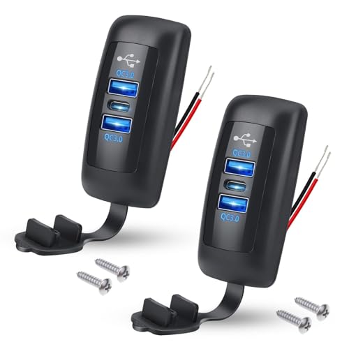 Linkstyle 2PCS 12V USB Outlet, 30W USB-C PD & Dual 18W QC3.0 for RV Marine