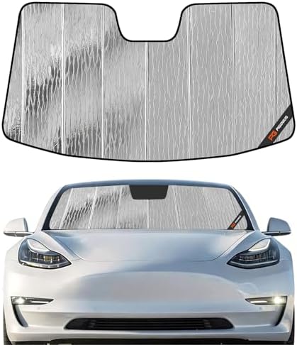 Pigenius Windshield Sunshade for Tesla Model 3 2018-2026, Model Y 2020-2025 Old Body Style, Custom Fit Front Window Shade - AstraGuard