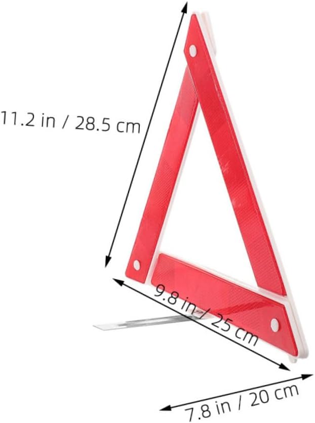 2pcs Red Plastic Triangle Warning Sign Reflectors for Vehicles