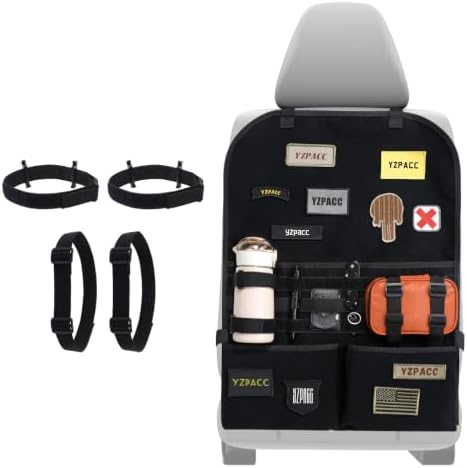 Universal Tactical Patch Display Board Hook & Loop Panel and Tactical MOLLE Seat Organizer for Trucks/SUVs