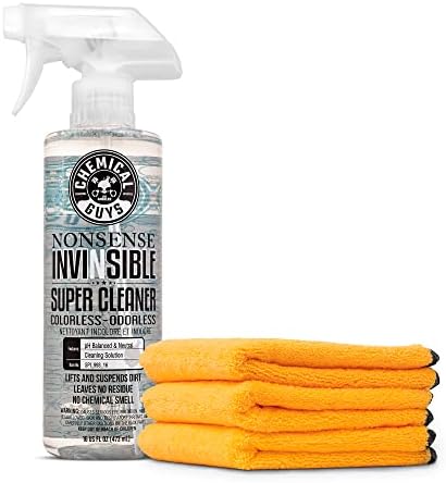 Chemical Guys SPI_993_16T Nonsense Colorless & Odorless All Surface Cleaner, Unscented (16 fl oz) Professional Grade Premium Microfiber Towels, Gold 16" x 16", Pack of 3
