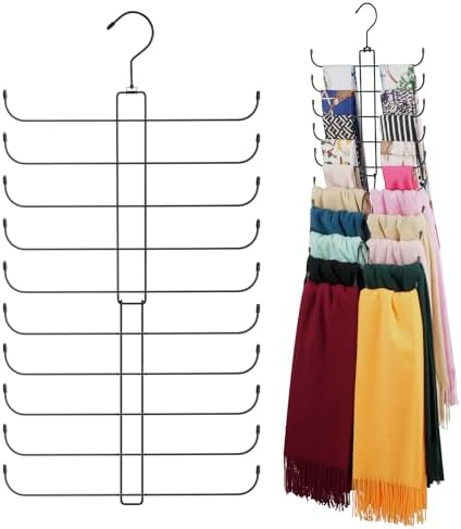 ZEDODIER 2 Pack Scarf Hanger, Scarf Organizer for Closet, Holds 40 Scarves