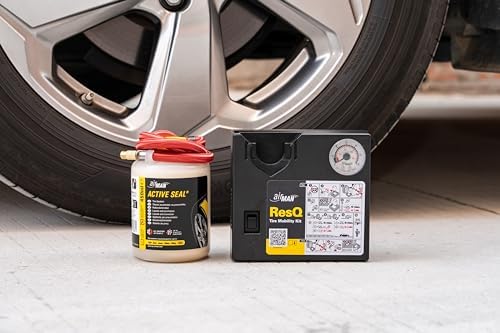 AIRMAN Flat Tire Repair Kit - ResQ 12V Compressor Tire Mobility Kit with Water Based Sealant