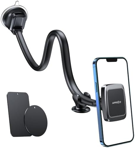 APPS2Car Magnetic Phone Mount for Windshield Dashboard, Suction Car Mount