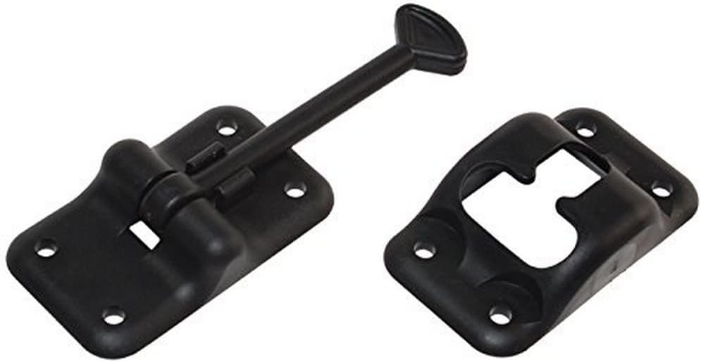 RV Designer E232 Entry Door Holder - T-Style RV Door Holder 3-1/2" Black - Durable Plastic for Camper/RV Doors - Easy Install with Plunger & Screws - Top RV Accessories
