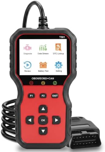 T501 OBD2 Scanner with Battery Tester, Check Engine Fault Code Reader