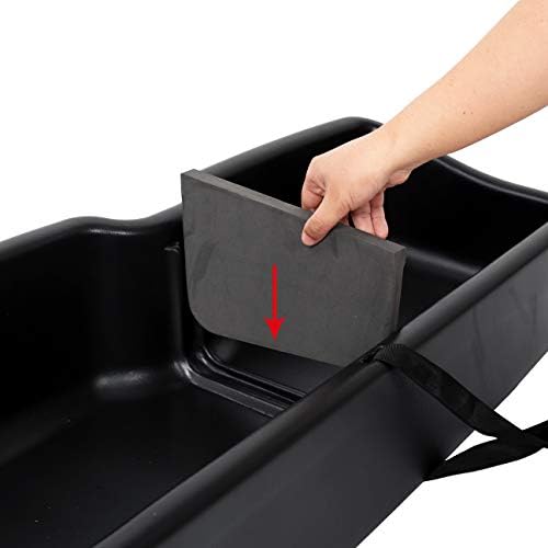 ALMUOO Rear Under Seat Storage Box Cargo Organizer Compatible with 2015-2024 Ford F150 SuperCrew Cab,2017-2024 F250 F350 F450 Crew Cab,Truck Interior Storage Container