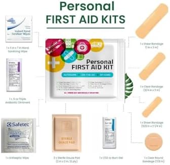 Bulk Mini First Aid Kits - Individual Grab-and-Go Pouches in Assorted Colors - Travel Size First Aid Supplies for Businesses, Schools, Clinics, Relief Efforts & Employee Wellness (100, 1, Count)