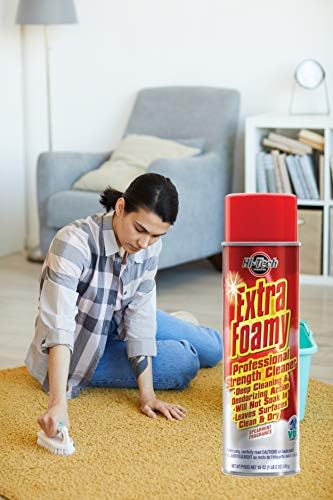 HI-TECH Extra Foamy Professional Strength Carpet and Upholstery Cleaner, Stain Remover and Deodorizer (2 Pack)