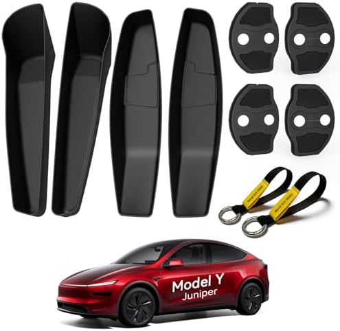 4-Piece Door Side Pocket Storage Box for Tesla Model Y Juniper 2025 2026
