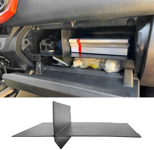 RUNROAD Glove Box Organizer Dividers Compatible with Toyota Tacoma 3rd Gen 2016-2023 Accessories, Insert Glove Compartment Accessories ABS Black Materials Divider Storage Box