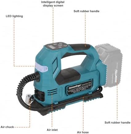 Cordless Tire Inflator for Makita 18V, 120PSI Digital Air Pump